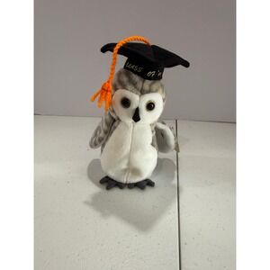 Ty Beanie Baby Wiser the Owl Graduation 1999 Plush with Heart Tags